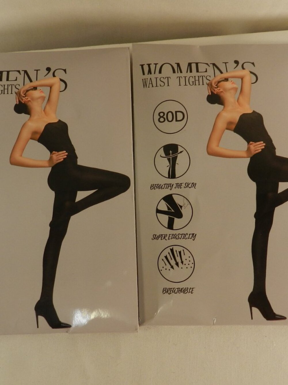 JOYNEE 80D Soft Opaque Tights Pantyhose Nude High Waist Set 2 NEW Small Medium